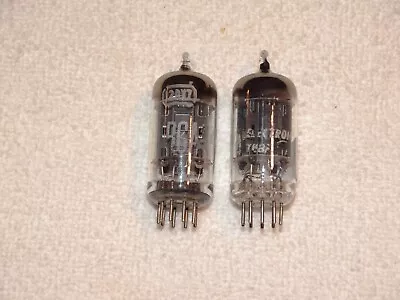 2 X 12AX7 RCA Tubes*Black-D*Very Strong Matched Pair*1950's*#9 • $99.99