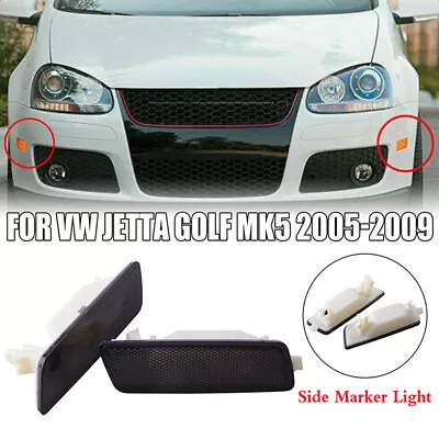 $10.98 • Buy Fit For VW Gti/jetta/rabbit Mk5 06-09 Front Side Bumper Marker Lights Lamp Black