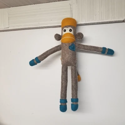 £126.21 • Buy Large Professional Handmade Felt Wool Sock Monkey 19  Tall