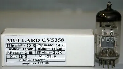 ECC88 CV5358 6DJ8 Mullard Made In Gt.Britain Amplitrex Tested #1832003 • $119