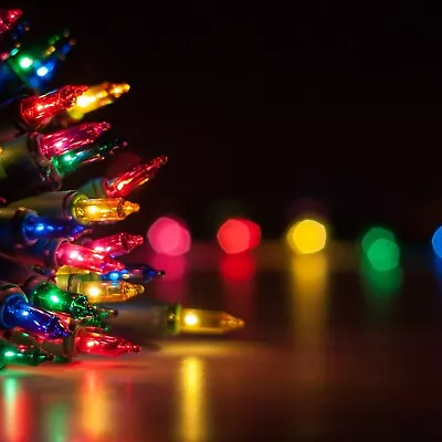 $29.99 • Buy 100 Clear Multi Mini Christmas Lights, Green Wire, 50’ Total Length, 10 Colors