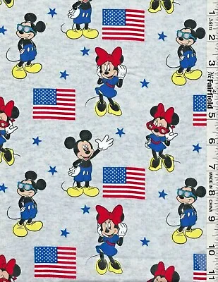 Disney Mickey & Minnie Patriotic American Flag By Springs Creative Bty • $13.99