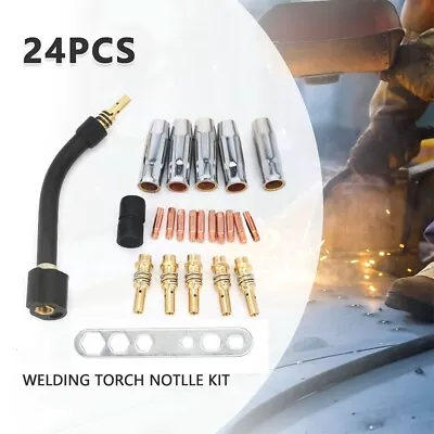 24x Torch Welder Contact Tips Holder Gas Nozzle Kit For Welding MIG/MAG MB-15 • £12.39