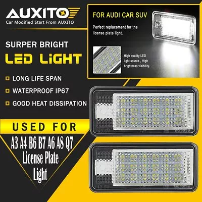 2X CANbus White LED License Plate Light Lamp For Audi A3 A4 A5 A6 A8 Q7 S3 RS4 • $12.90