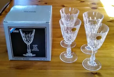 Vintage Libbey Wine Glasses Box Of 4 Mirada Italy Crystal SEVERAL AVAILABLE • $18