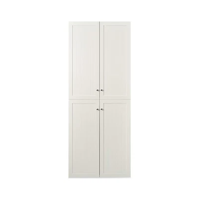$67.19 • Buy Set Of 2 Modular Wardrobe Doors – White Storage Organiser Cloth Closet Furniture