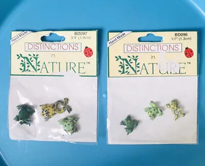 6 Handcrafted Miniature Kaolin Frog Figurines  (3)  1/2” (3)  3/4” NIB • $6.50