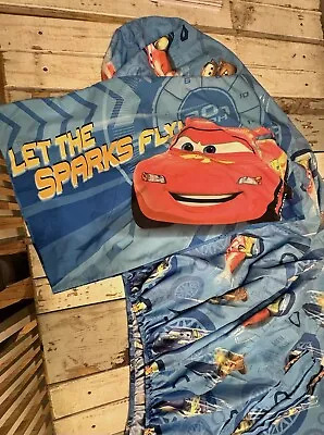 Disney/Pixar CARS Full Size Sheet Set Fitted Flat And 1 Pillow Case Mater Too • $28