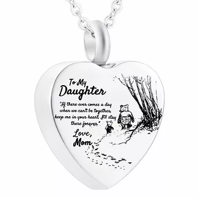 To My Daughter Heart Cremation Urn Necklace Locket Memorial Love Mom • $20