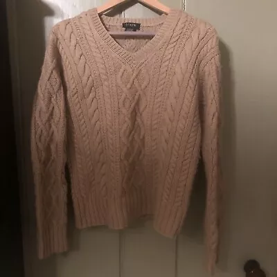 J Crew Hand Knit 100% Wool Sweater Camel Beige Small S • $45