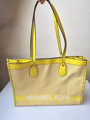 Michael Kors Tote Large Bay East West Logo Handbag (Sunflower Yellow) • $40