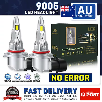 Error Free 9005 LED Fanless Headlight Super Bright Bulbs Kit White 6000K Beam • $36.69