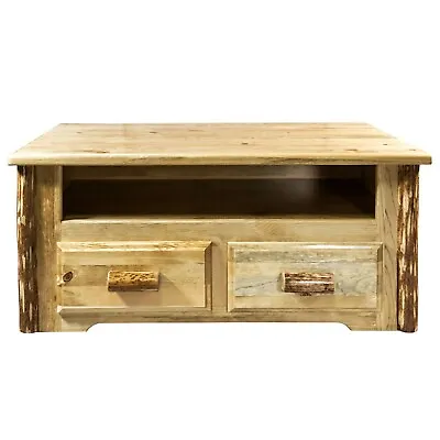 Rustic Log TV Stand Coffee Table Amish Made  Lodge Cabin Furniture  • $882.57