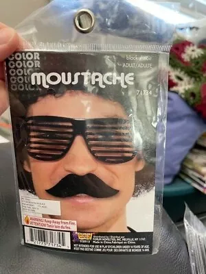 Black Moustache Adult Size Costume Accessory New!!! • $2.50