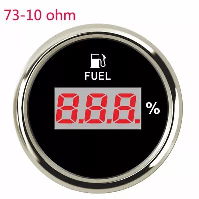 Black 52MM Digital Fuel Level Meter Gauge 73-10 Ohms For Car Truck Marine 12/24V • $24.69