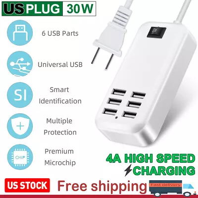 Multi Port USB Charger 6 Ports Adapter Travel Hub AC Power Supply US Plug • $9.69