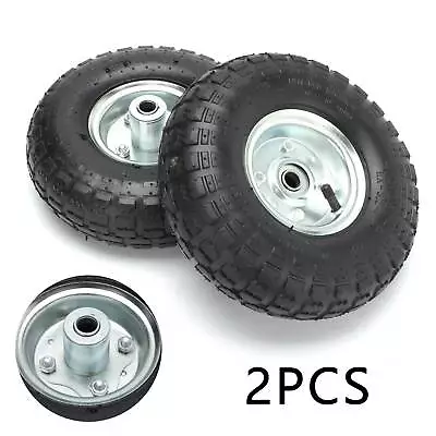 2 X 10  PNEUMATIC SACK TRUCK TROLLEY WHEEL BARROW TYRE TYRES WHEELS 4.10/3.5-4.0 • £16.39