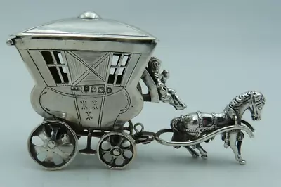 Victorian Solid Silver Miniature Import - Carriage Rider & Horse • £114.97