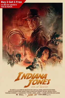 Indiana Jones And The Dial Of Destiny (2023) Movie Poster Film Art Silk Print • $19.60