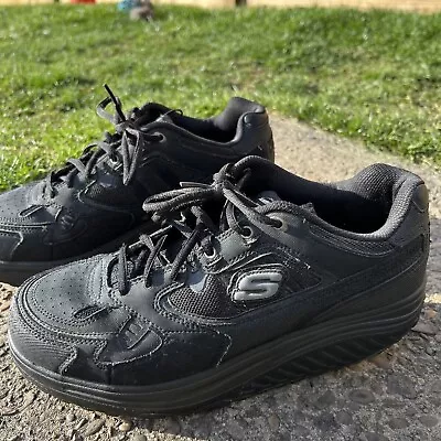 Skechers Shape Ups Fitness Regimen Black Sneaker Shoes Mens Size 10 Walking • $47