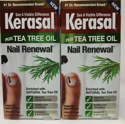 2 Pack Kerasal Plus Tea Tree Oil Fungal Nail Renewal Repair Solution NEW STOCK • $26.95