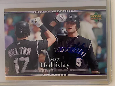 Autographed - 2007 Upper Deck - #308 Matt Holliday • $8