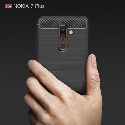 For NOKIA 7 Plus Shockproof Protective Carbon TPU Back Cover Anti Knock Case • $7.49