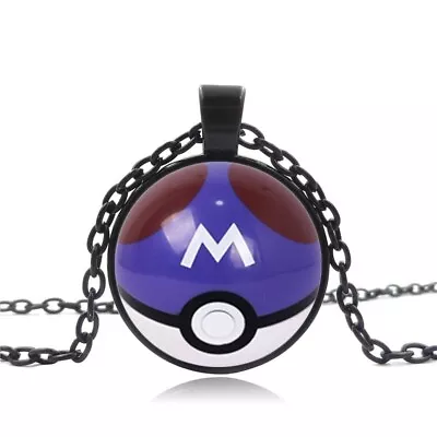 £6.99 • Buy Pokemon Go 28mm Large Master Ball Pokeball Necklace Pendant Charm Pikachu Valor