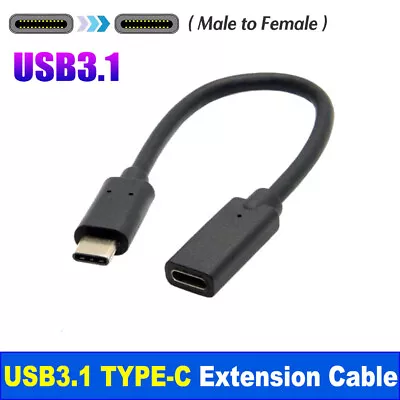 $9.95 • Buy 0.2m USB 3.1 Type-c Extension Charging Cable USB-C Male To Female Cord Lead AU
