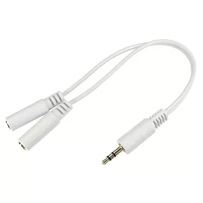 White 3.5mm Jack Earphone Headphone Y Splitter Cable Adapter STEREO Aux Lead • £2.59