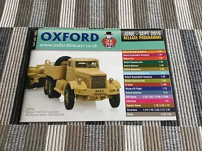 £2.75 • Buy Oxford Diecast June - September 2015 Catalogue NEW