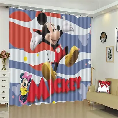 £123.85 • Buy Palm Happy Mickey Mouse 3D Curtain Blockout Photo Printing Curtains Drape Fabric