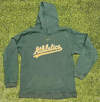 Vintage 2000's Nike Center Swoosh Oakland A's MLB Hoodie Sweatshirt Men's S • $29.69