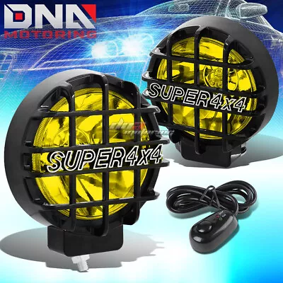 6  Round Black Yellow Fog Light/offroad Super 4x4 Guard Work Lamp+switch+bezel • $41.99