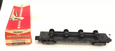 American Flyer S Gauge - 24556 Rock Island Wheel Transport Flat Car Ready-to-run • $59.99