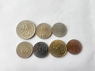 £0.99 • Buy Lot Of 7 Coins Malaysia  1- 20 Sen 1968-2017 Mixed Types 