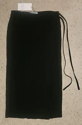 Zara Women's Long Black Wrap Skirt Size M • $28.75