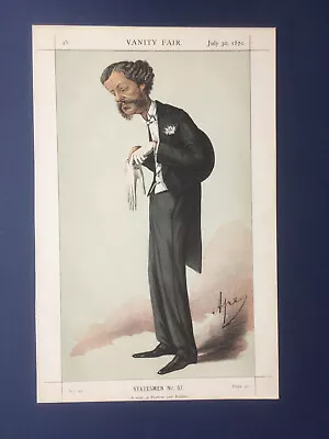 Original 1870. Vanity Fair Print Of Lord Henry G. C. Gordon-Lennox • £10.99