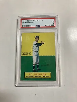 Psa 5 1964 Topps Stand Up Ed Matthews Milwaukee Braves Nicer • $399.99