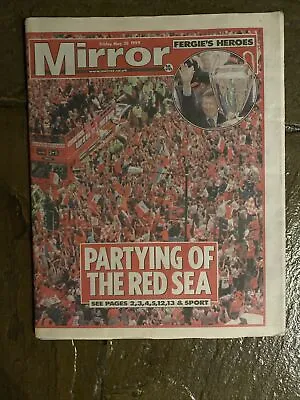 The Mirror Newspaper Manchester United 1999 Treble Winning Homecoming • £25.99