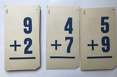 72 Vintage Whitman Arithmetic Addition Flash Cards Basic Math Problems • $12.98