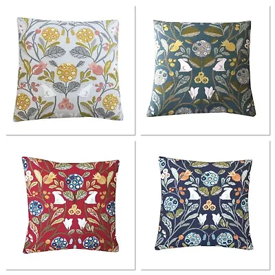 William Morris Style Forester Hand Made Rabbit Floral Decorative Cushion Cover • £8.81