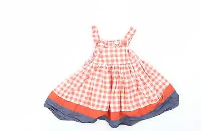 Ladybird Baby Red Gingham Cotton Pinafore/Dungaree Dress Size 6-9 Months Square  • £2.75