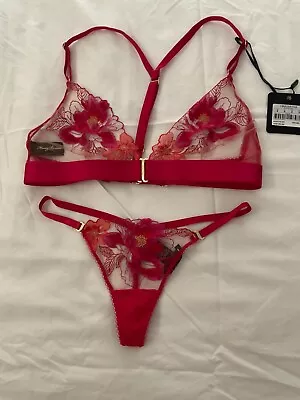 Honey Birdette Christine Bralette Size Small And Thong Size XX Small   • $100