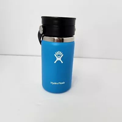 Hydro Flask 12 Oz Ounces Wide Mouth Flex Sip Lid Pacific Blue Leakproof Hot Cold • $9.87