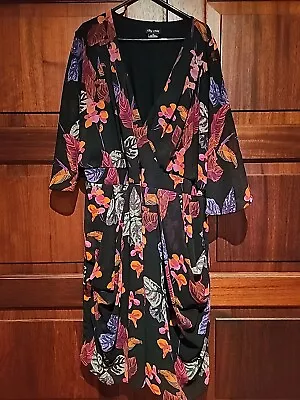 City Chic Black & Floral Print Dress Size XL • $20