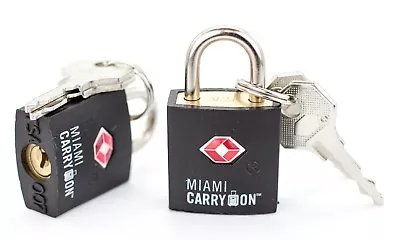 Miami CarryOn TSA Approved Padlock - Best TSA Luggage Lock 0.9 -Black (2 Pack) • $7.99