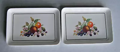 Rare Vintage Cottagecore  Cloverleaf Fresh Fruit Melamine Snack Dish Trays X2 • £9.99