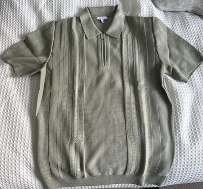 £44 • Buy Reiss Zip Up Knitted Polo Large