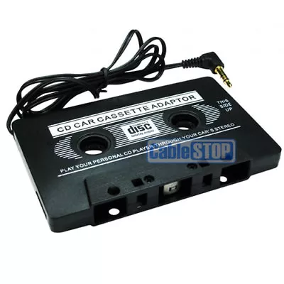 Black In Car Cassette Tape Adapter For Iphone 3g/4g Mp3 Ipod Nano Cd Cassete New • £3.75